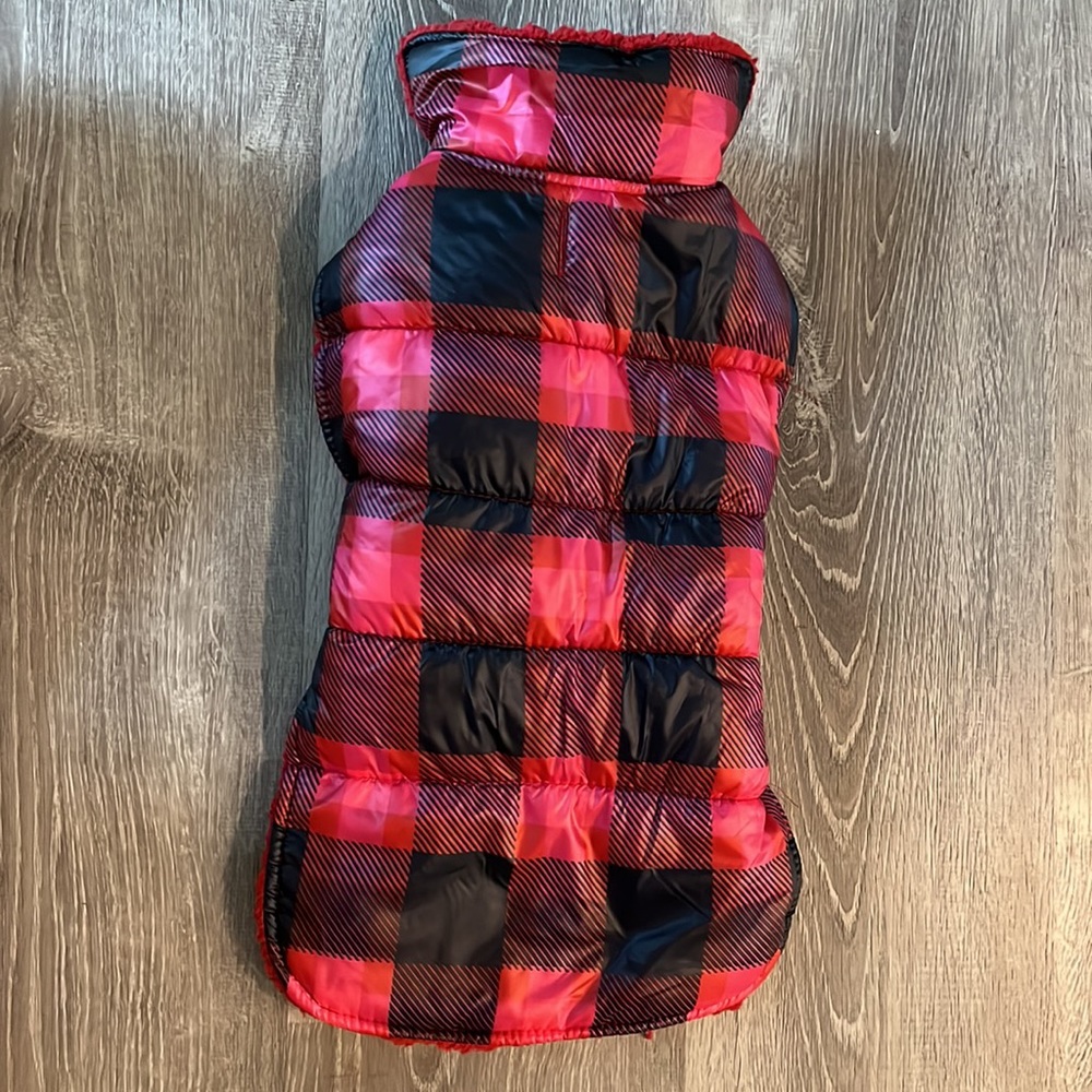 Plaid Dog Jacket Fuzzy